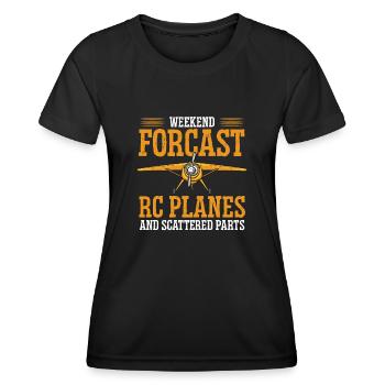 Modèle d’avion télécommandé - T-shirt sport Femme - noir - Devant - AI Model Female 172 light (172cm)
