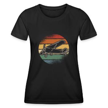 Modèle d’avion télécommandé - T-shirt sport Femme - noir - Devant - AI Model Female 172 light (172cm)
