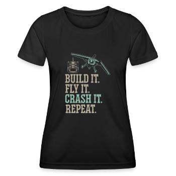 Remote Controlled Airplane Model Airplane - Women's Functional T-Shirt - black - Front - AI Model Female 172 light (172cm)