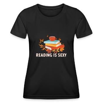 Lesen Ist Sexy Buchliebhaber Introvertierter - Frauen Funktions-T-Shirt - Schwarz - Vorne - AI Model Female 172 light (172cm)