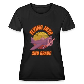 Flying Into 2nd Grade Back to School For 2nd Grade - Women's Functional T-Shirt - black - Front - AI Model Female 172 light (172cm)