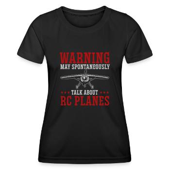 Modèle d’avion télécommandé - T-shirt sport Femme - noir - Devant - AI Model Female 172 light (172cm)