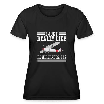 Remote Controlled Airplane Model Airplane - Women's Functional T-Shirt - black - Front - AI Model Female 172 light (172cm)