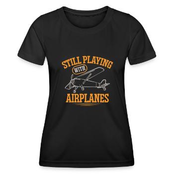 Remote Controlled Airplane Model Airplane - Women's Functional T-Shirt - black - Front - AI Model Female 172 light (172cm)