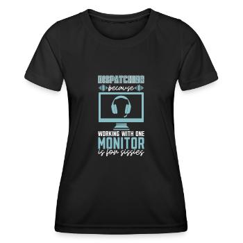 Emergency call control center operations center sarcastic - Women's Functional T-Shirt - black - Front - AI Model Female 172 light (172cm)