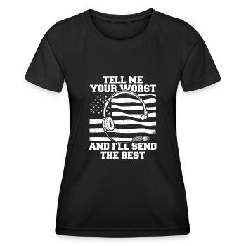 Notruf Leitstelle Einsatzzentrale - Frauen Funktions-T-Shirt - Schwarz - Vorne - AI Model Female 172 light (172cm)