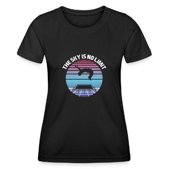 The Sky is No Limit Trampoline Backflip - Women's Functional T-Shirt - black - Front - AI Model Female 172 light (172cm)