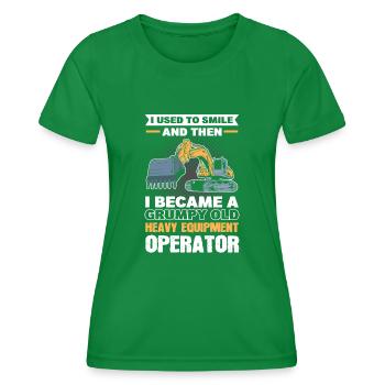 I Used To Smile Then Became Grumpy Heavy - Women's Functional T-Shirt - kelly green - Front - AI Model Female 172 dark (172cm)