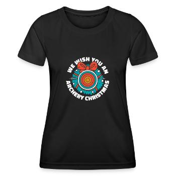 Tir à l’arc Archer de tir à l’arc - T-shirt sport Femme - noir - Devant - AI Model Female 172 light (172cm)
