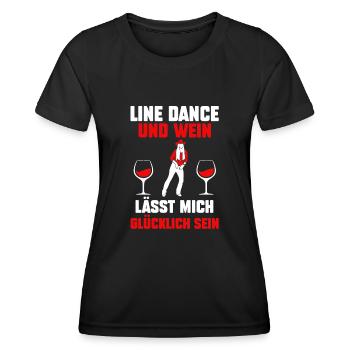 Line Dance Tänzer - Frauen Funktions-T-Shirt - Schwarz - Vorne - AI Model Female 172 light (172cm)