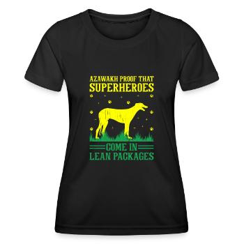Azawakh Hundebesitzer Arabischer Windhund Tuareg Sloughi - Frauen Funktions-T-Shirt - Schwarz - Vorne - AI Model Female 172 light (172cm)