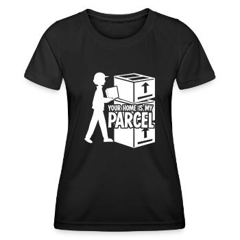 Paketzusteller Paketbote Postzusteller - Frauen Funktions-T-Shirt - Schwarz - Vorne - AI Model Female 172 light (172cm)