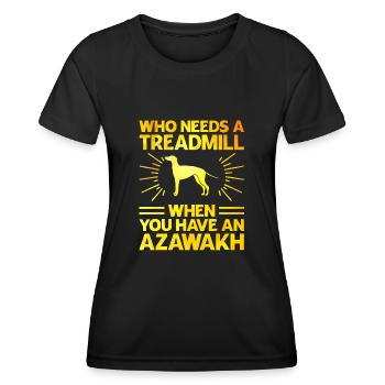 Azawakh Hundebesitzer Arabischer Windhund Tuareg Sloughi - Frauen Funktions-T-Shirt - Schwarz - Vorne - AI Model Female 172 light (172cm)