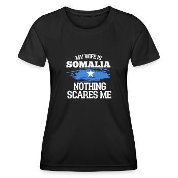Somalie - T-shirt sport Femme - noir - Devant - AI Model Female 172 light (172cm)