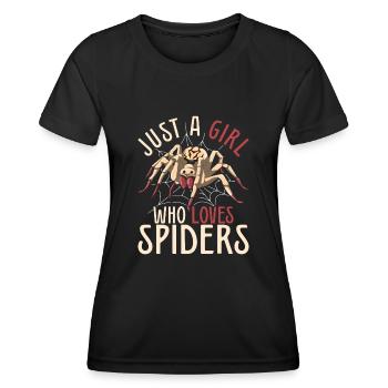 Arachnide Tierliebhaber Mädchen Geschenk Spinne - Frauen Funktions-T-Shirt - Schwarz - Vorne - AI Model Female 172 light (172cm)