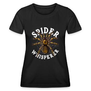 Vogelspinnen Flüsterer Arachnide Geschenk Spinne - Frauen Funktions-T-Shirt - Schwarz - Vorne - AI Model Female 172 light (172cm)
