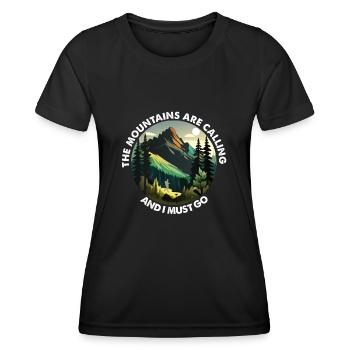 Dicton de feu de camp de camping - T-shirt sport Femme - noir - Devant - AI Model Female 172 light (172cm)