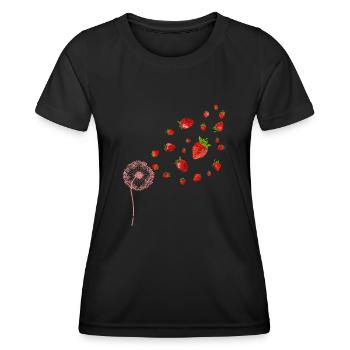 Red Berries Fruit Gift Dandelion Strawberry - Women's Functional T-Shirt - black - Front - AI Model Female 172 light (172cm)