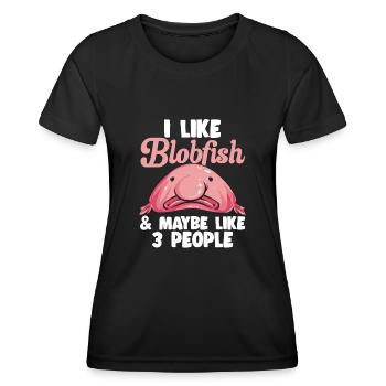 Blob fish - Women's Functional T-Shirt - black - Front - AI Model Female 172 light (172cm)