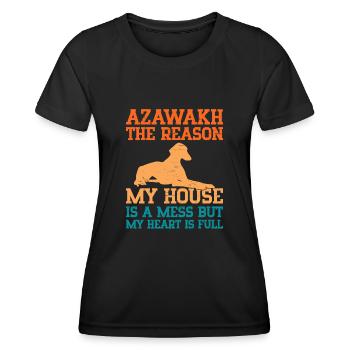 Azawakh Hundebesitzer Arabischer Windhund Tuareg Sloughi - Frauen Funktions-T-Shirt - Schwarz - Vorne - AI Model Female 172 light (172cm)
