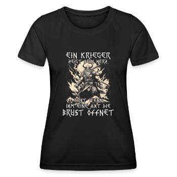 Nordische Mythologie Wikinger Krieger Stärke - Frauen Funktions-T-Shirt - Schwarz - Vorne - AI Model Female 172 light (172cm)