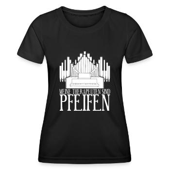 Organist Orgel Pfeifen Orgelspieler - Frauen Funktions-T-Shirt - Schwarz - Vorne - AI Model Female 172 light (172cm)