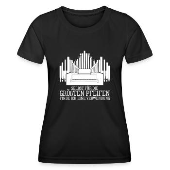 Orgel Orgelspieler Pfeifen Organist - Frauen Funktions-T-Shirt - Schwarz - Vorne - AI Model Female 172 light (172cm)