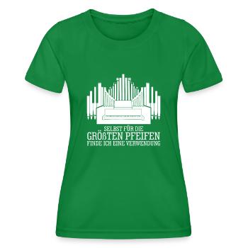 Orgel Orgelspieler Pfeifen Organist - Frauen Funktions-T-Shirt - Kelly Green - Vorne - AI Model Female 172 dark (172cm)