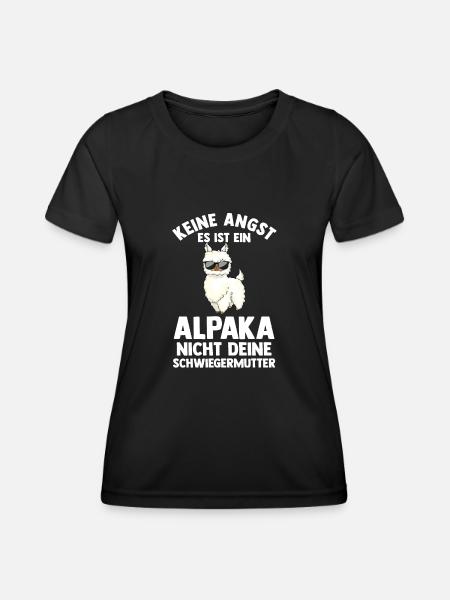 Alpaka - Frauen Funktions-T-Shirt - Schwarz