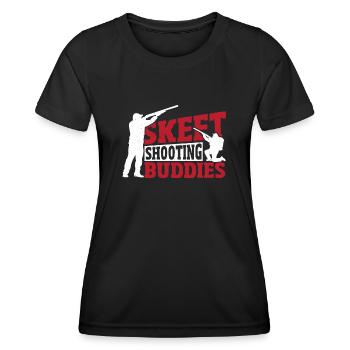 Skeet Shooting Buddies Skeet Shooter Clay Target - Women's Functional T-Shirt - black - Front - AI Model Female 172 light (172cm)