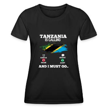 Tanzanie - T-shirt sport Femme - noir - Devant - AI Model Female 172 light (172cm)