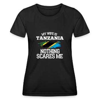 Tanzanie - T-shirt sport Femme - noir - Devant - AI Model Female 172 light (172cm)