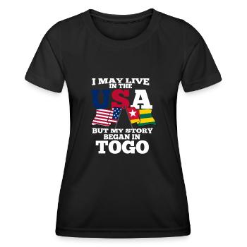 Togo - T-shirt sport Femme - noir - Devant - AI Model Female 172 light (172cm)