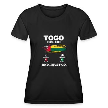 Togo - T-shirt sport Femme - noir - Devant - AI Model Female 172 light (172cm)