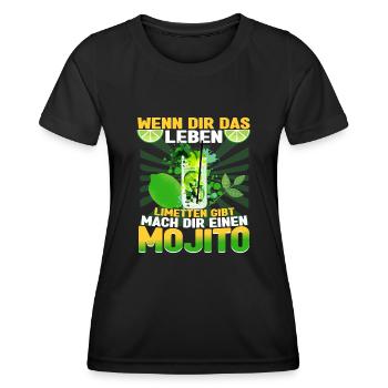 Mojito Cocktail Wenn dir das Leben Limetten gibt - Frauen Funktions-T-Shirt - Schwarz - Vorne - AI Model Female 172 light (172cm)