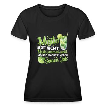 Mojito redte nicht Mojito macht einfach seinen Job - Frauen Funktions-T-Shirt - Schwarz - Vorne - AI Model Female 172 light (172cm)