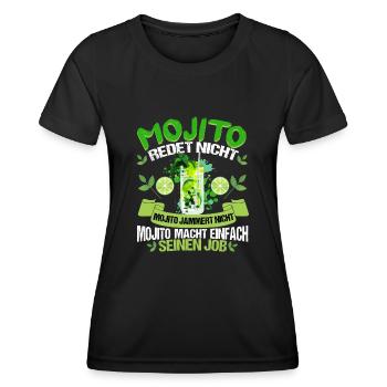 Mojito redte nicht Mojito macht einfach seinen Job - Frauen Funktions-T-Shirt - Schwarz - Vorne - AI Model Female 172 light (172cm)