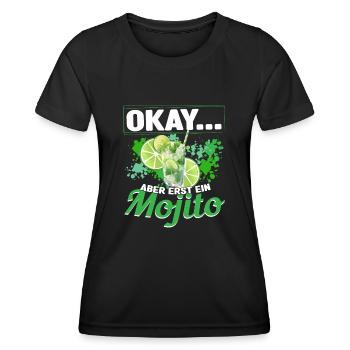 Mojto Longdrink Cocktail - Frauen Funktions-T-Shirt - Schwarz - Vorne - AI Model Female 172 light (172cm)