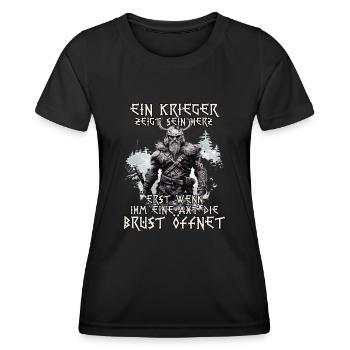 Wikinger Krieger Mythos der Nordmänner Schlachtruf - Frauen Funktions-T-Shirt - Schwarz - Vorne - AI Model Female 172 light (172cm)