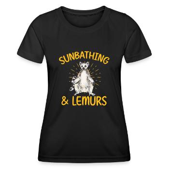 Lemur Catta Ring-tailed lemur - Women's Functional T-Shirt - black - Front - AI Model Female 172 light (172cm)