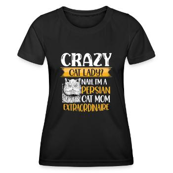 Perserkatze Katzenliebhaber Katzenbesitzer Perserlanghaar C - Frauen Funktions-T-Shirt - Schwarz - Vorne - AI Model Female 172 light (172cm)