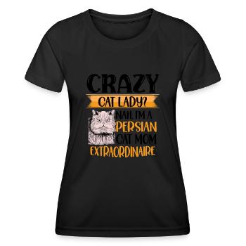 Perserkatze Katzenliebhaber Katzenbesitzer Perserlanghaar C - Frauen Funktions-T-Shirt - Schwarz - Vorne - AI Model Female 172 light (172cm)