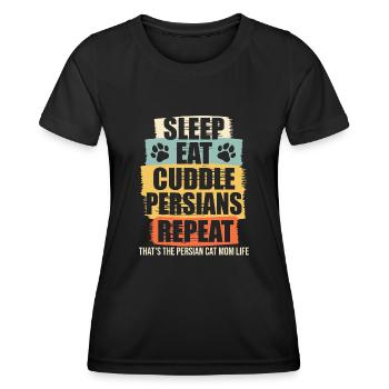 Chat persan Chat Amoureux Propriétaire de chat Persan Longhair C - T-shirt sport Femme - noir - Devant - AI Model Female 172 light (172cm)