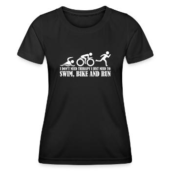 Triathlon Triathletes Funny Triathlete - Women's Functional T-Shirt - black - Front - AI Model Female 172 light (172cm)