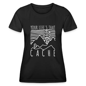 Geocacher Schatzsuche Geocache - Frauen Funktions-T-Shirt - Schwarz - Vorne - AI Model Female 172 light (172cm)