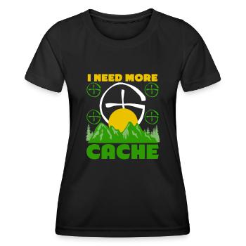 Geocacher Spruch Schatzsuche Geocache - Frauen Funktions-T-Shirt - Schwarz - Vorne - AI Model Female 172 light (172cm)