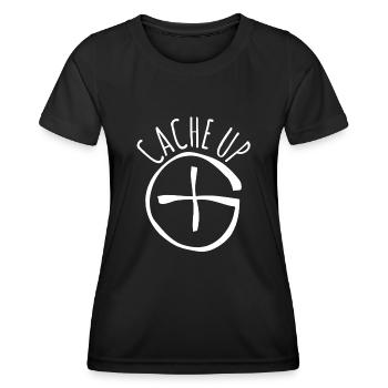 Geocacher Schatzsuche Chache Geocache - Frauen Funktions-T-Shirt - Schwarz - Vorne - AI Model Female 172 light (172cm)