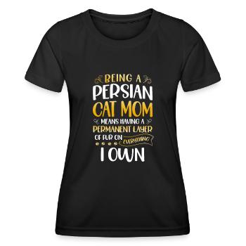 Perserkatze Katzenliebhaber Katzenbesitzer Perserlanghaar C - Frauen Funktions-T-Shirt - Schwarz - Vorne - AI Model Female 172 light (172cm)
