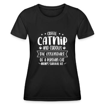 Chat persan Chat Amoureux Propriétaire de chat Persan Longhair C - T-shirt sport Femme - noir - Devant - AI Model Female 172 light (172cm)