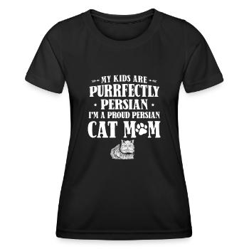 Chat persan Chat Amoureux Propriétaire de chat Persan Longhair C - T-shirt sport Femme - noir - Devant - AI Model Female 172 light (172cm)